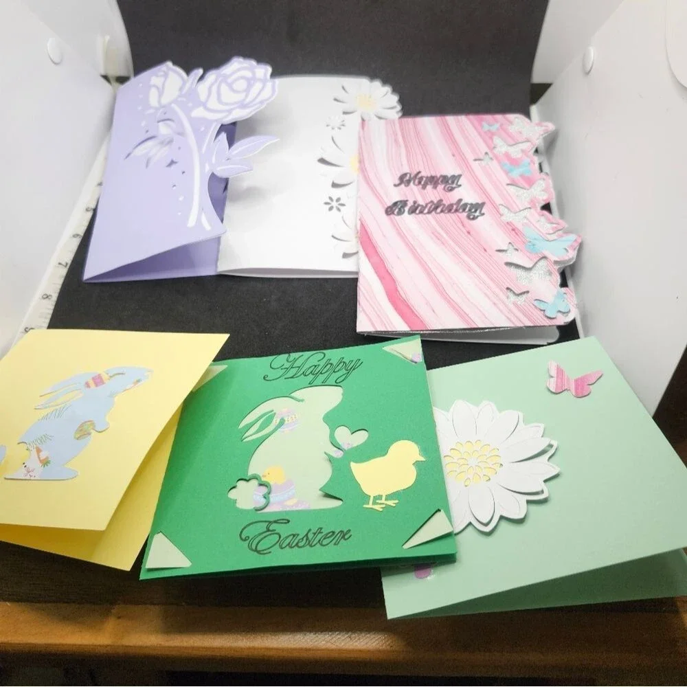Hand Crafted Colorful All Occasoin Cards Set of 12